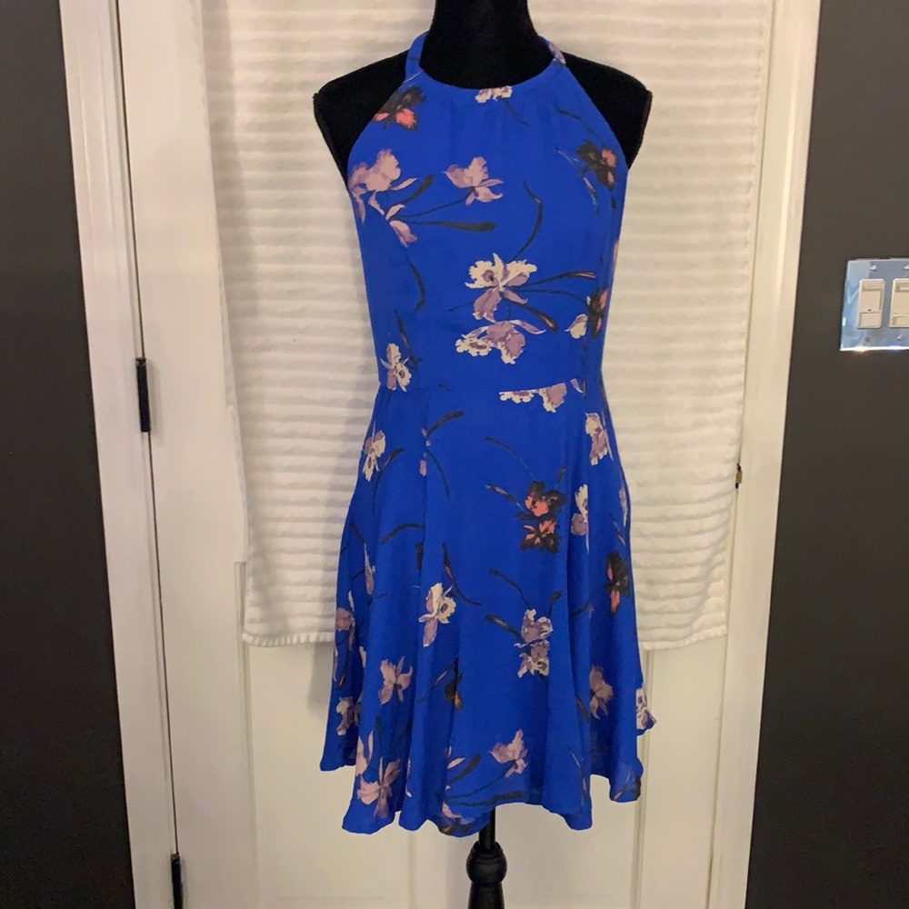 Free People Blue Floral Halter Dress
